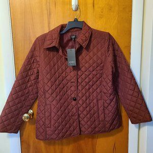 NWT Jones New York Quilted Maroon Jacket